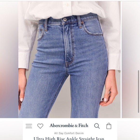 Abercrombie & Fitch Ultra High Rise Ankle Straight Leg Classic Jeans, size 27/4 - Picture 6 of 13